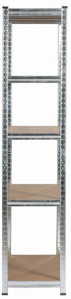 Ak furniture Sada 2 ks kovových regálů REGMET 90x40x180 cm stříbrná