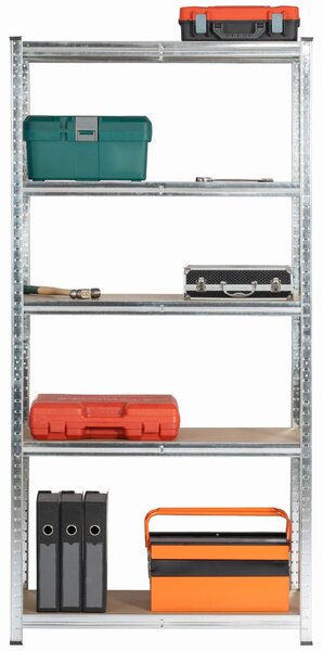Ak furniture Sada 2 ks kovových regálů REGMET 90x40x180 cm stříbrná