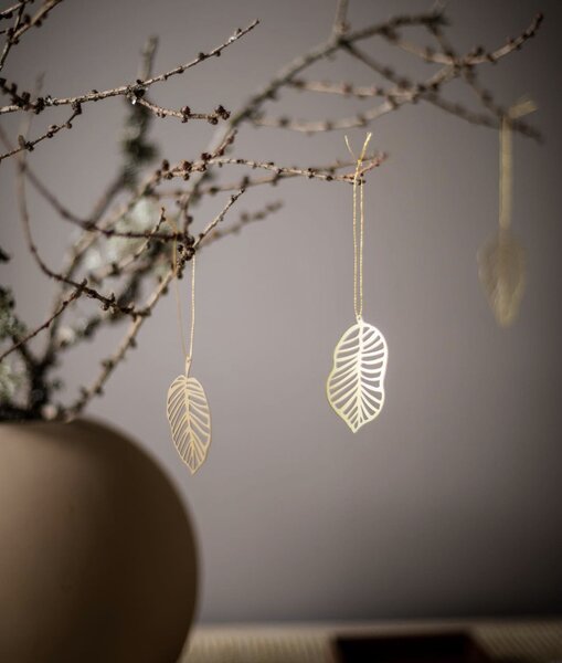 COOEE Design Sada zlatých ozdob Leaf Brass - 4 ks CED310