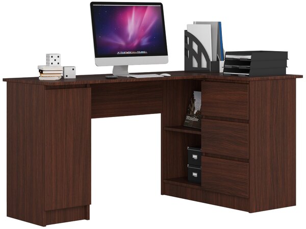 Ak furniture Rohový psací stůl B20 155 cm wenge pravý