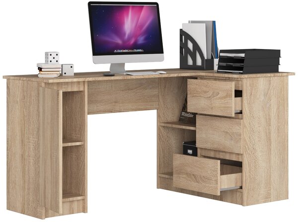 Ak furniture Rohový psací stůl B20 155 cm dub sonoma pravý