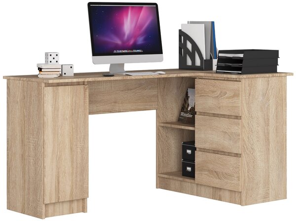 Ak furniture Rohový psací stůl B20 155 cm dub sonoma pravý