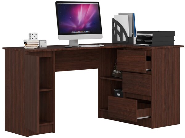 Ak furniture Rohový psací stůl B20 155 cm wenge pravý
