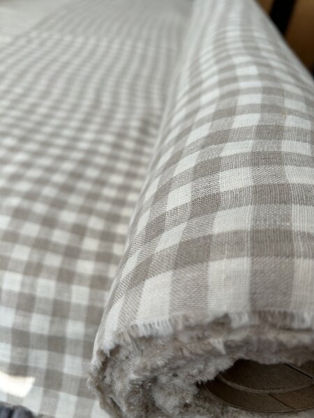 Tom Linen stolní běžec v přírodní kostkované barvě Velikost: 40x140