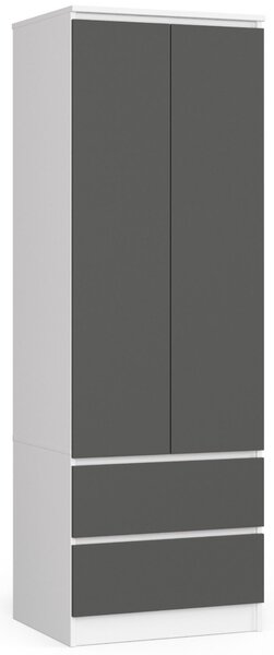 Ak furniture Šatní skříň STAR 60 cm bílá/grafitová
