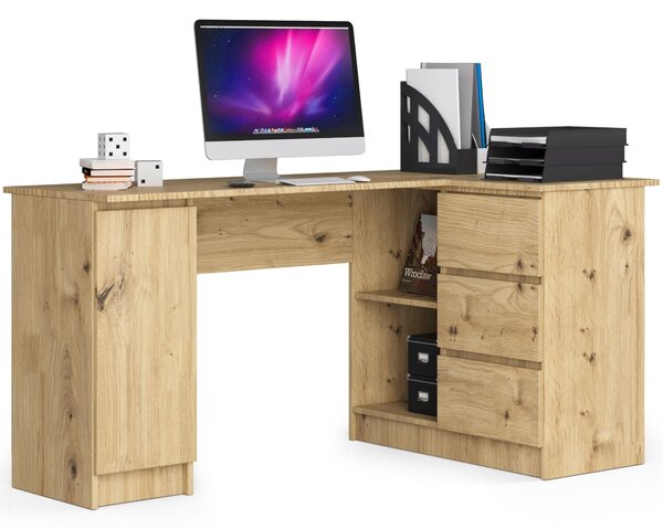 Ak furniture Rohový psací stůl B20 155 cm dub artisan pravý