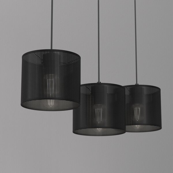Lustr na lanku LOFT SHADE 3xE27/60W/230V černá