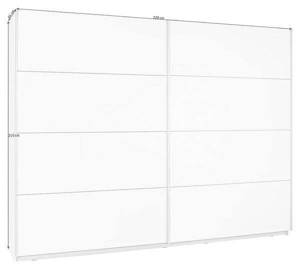 SKŘÍŇ S POSUVNÝMI DVEŘMI, bílá, 220/210/61 cm Ti'me