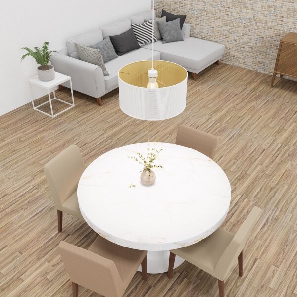 Lustr na lanku LOFT SHADE 1xE27/60W/230V pr. 40 cm bílá/zlatá