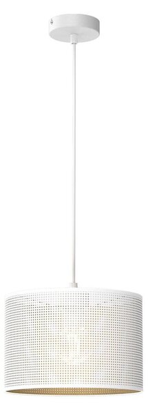 Lustr na lanku LOFT SHADE 1xE27/60W/230V pr. 25 cm bílá/zlatá