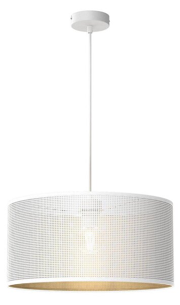 Lustr na lanku LOFT SHADE 1xE27/60W/230V pr. 40 cm bílá/zlatá