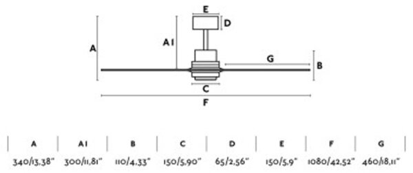 FARO 33517DC - Stropní ventilátor MINI LANTAU dřevo/černá + dálkové ovládání
