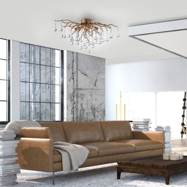 Paul Neuhaus 8090-11 - Přisazený lustr ICICLE 4xG9/40W/230V 30x60 cm mosaz