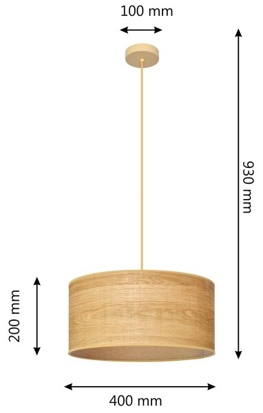 Lustr na lanku ALBA 1xE27/15W/230V pr. 40 cm hnědá