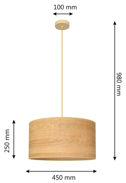 Lustr na lanku ALBA 1xE27/15W/230V pr. 45 cm hnědá
