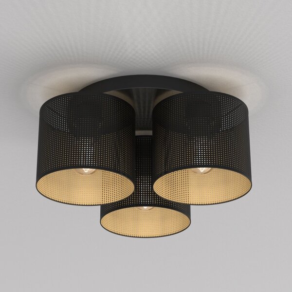 Lustr přisazený LOFT SHADE 3xE27/60W/230V černá/zlatá