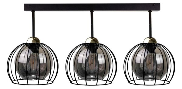 Přisazený lustr SOLO BLACK 3xE27/60W/230V černá/zlatá