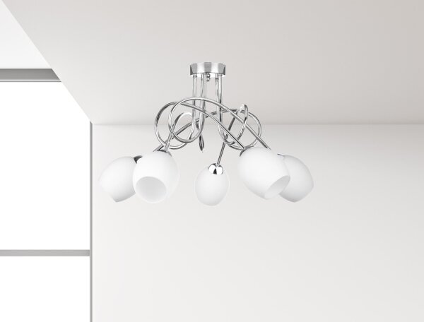 Přisazený lustr TWIST WHITE 5xE14/40W/230V