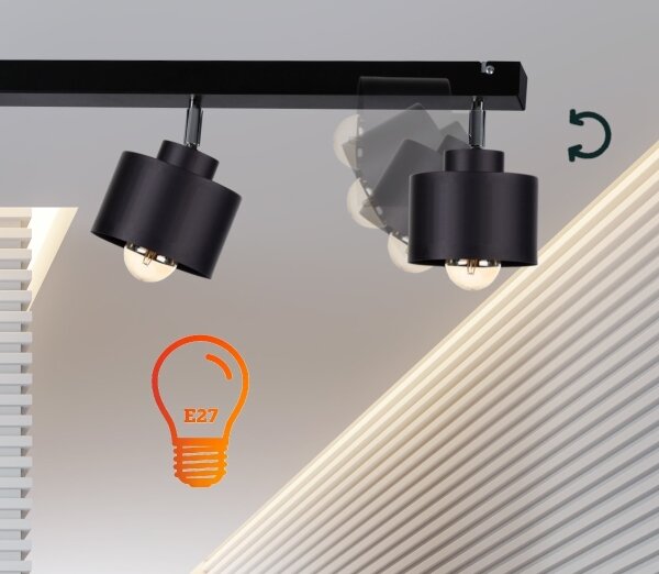 Bodové svítidlo SIMPLY BLACK 3xE27/60W/230V