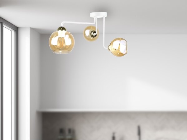 Přisazený lustr MONDE WHITE 3xE27/60W/230V
