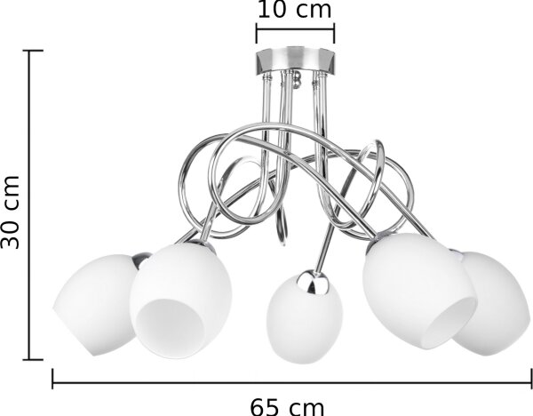 Přisazený lustr TWIST WHITE 5xE14/40W/230V