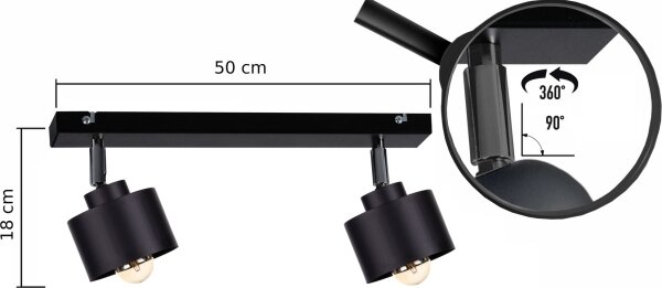 Bodové svítidlo SIMPLY BLACK 2xE27/60W/230V