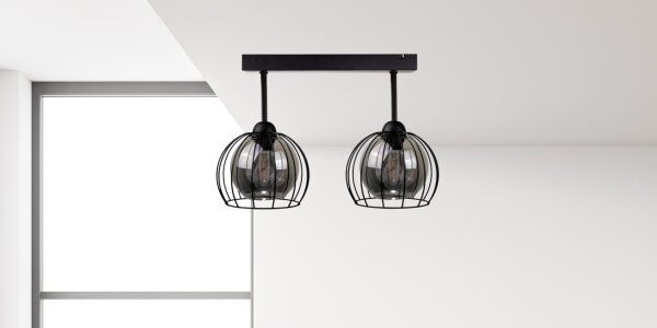 Přisazený lustr SOLO BLACK 2xE27/60W/230V