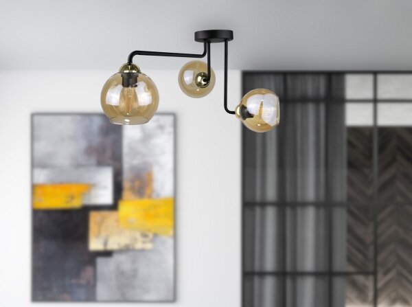 Přisazený lustr MONDE GOLD 3xE27/60W/230V