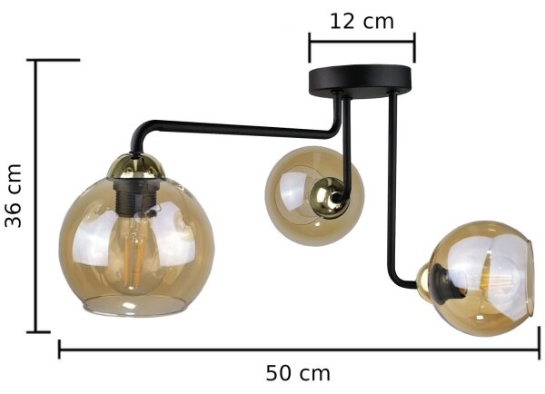 Přisazený lustr MONDE GOLD 3xE27/60W/230V