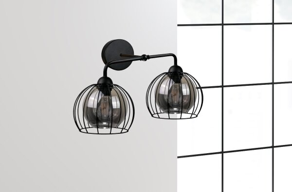 Nástěnné svítidlo SOLO BLACK 2xE27/60W/230V