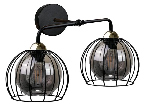 Nástěnné svítidlo SOLO BLACK 2xE27/60W/230V černá/zlatá