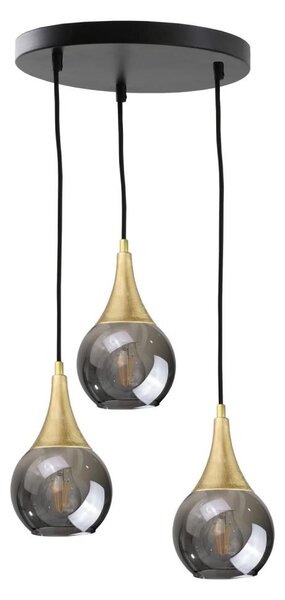 Lustr na lanku LACRIMA SMOKY 3xE27/60W/230V pr. 30 cm