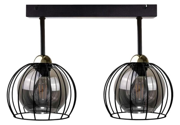Přisazený lustr SOLO BLACK 2xE27/60W/230V černá/zlatá