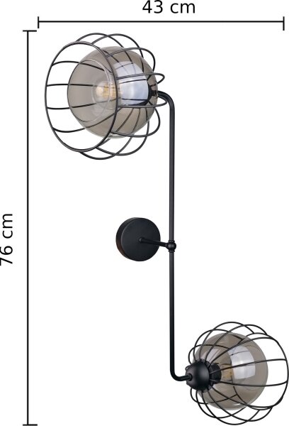 Nástěnné svítidlo SOLO BLACK 2xE27/60W/230V
