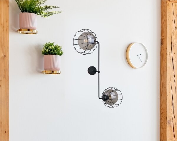 Nástěnné svítidlo SOLO BLACK 2xE27/60W/230V