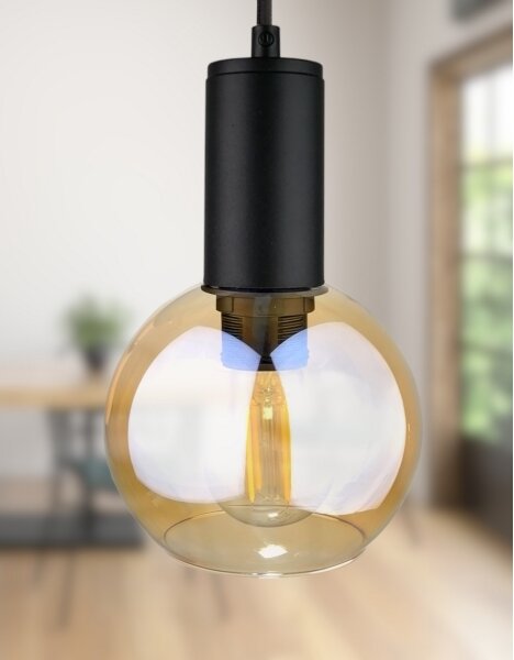 Lustr na lanku JANTAR BLACK 2xE27/60W/230V