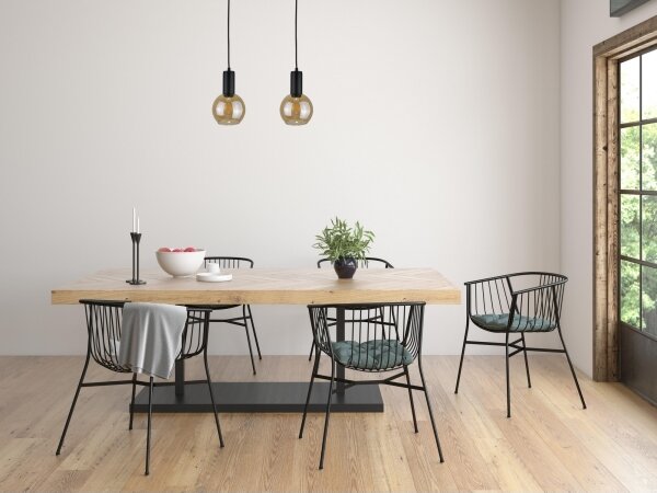 Lustr na lanku JANTAR BLACK 2xE27/60W/230V