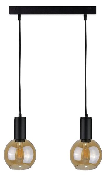 Lustr na lanku JANTAR BLACK 2xE27/60W/230V