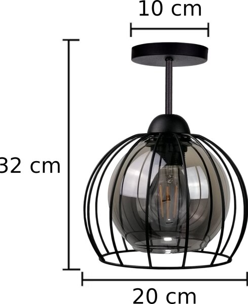 Přisazený lustr SOLO BLACK 1xE27/60W/230V