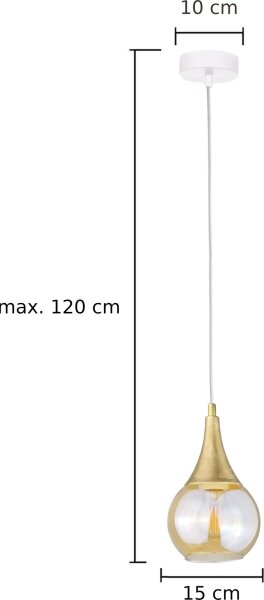 Lustr na lanku LACRIMA WHITE 1xE27/60W/230V