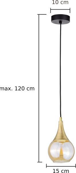 Lustr na lanku LACRIMA HONEY 1xE27/60W/230V