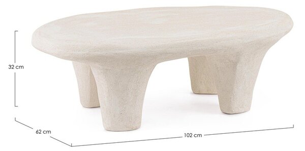 Krémový konferenční stolek z polyresinu 62x102 cm Albin – Bizzotto