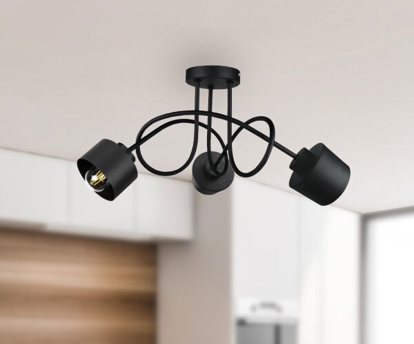 Přisazený lustr SIMPLY BLACK 3xE27/60W/230V