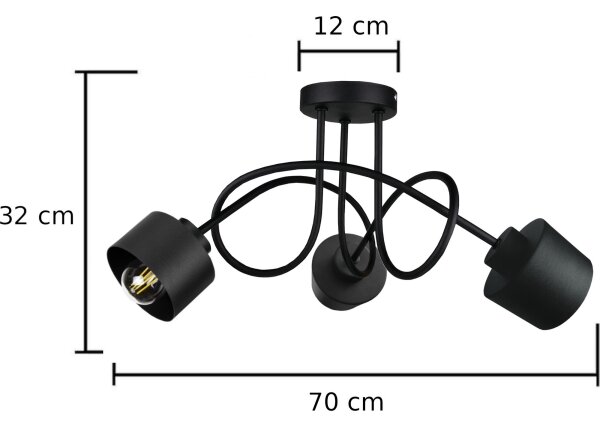 Přisazený lustr SIMPLY BLACK 3xE27/60W/230V