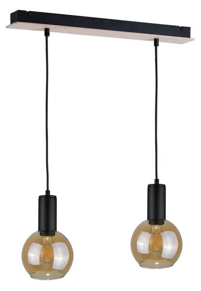 Lustr na lanku JANTAR WOOD 2xE27/60W/230V