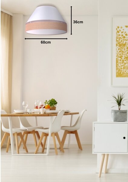 Duolla - Stropní svítidlo AVIGNON 3xE27/15W/230V pr. 60 cm bílá/hnědá