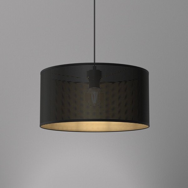 Lustr na lanku LOFT SHADE 1xE27/60W/230V pr. 40 cm černá/zlatá