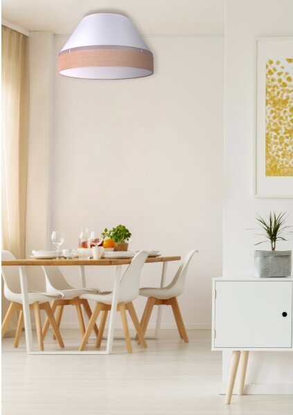 Duolla - Stropní svítidlo AVIGNON 3xE27/15W/230V pr. 60 cm bílá/hnědá