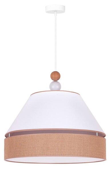 Duolla - Lustr na lanku AVIGNON 1xE27/15W/230V pr. 60 cm bílá/hnědá