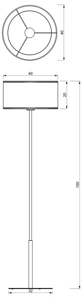 Stojací lampa LOFT SHADE 1xE27/60W/230V černá/zlatá